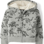 And Toddler Long Sleeve, Sherpa Lined, Zip-front Hoodie Sweatshirt