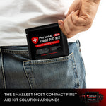 Portable Travel Size First Aid Kit - 10 Pack | Perfect for Home, Office, Car, School, Business, Travel, Hiking, Hunting, and Outdoors | Individually Wrapped First Aid Products (Black)