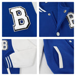 Volunboy Toddler Boys Baseball Jacket Kids Varsity Letteman Fall Winter Fleece Bomber Outerwear (Bluewhite, 18-24 Months)
