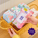 Hello Bello Premium Wipes, Designed for Sensitive Skin with Chamomile & Aloe Extracts, Rosy Posy (12 Resealable Packets = 720 Total Wipes)