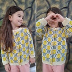 Simplee kids Baby Sweater Cardigan Jacquard Cable-Knit Spring Coat Long Sleeve Cardigan for Baby Girl 12-18 Monthes