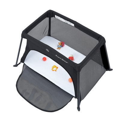 Pamo Babe Travel Crib - Lightweight Baby Playard with Zip Door, Carry Bag for Airplane - Easy to Carry