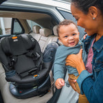 Chicco Fit360 ClearTex Rotating Convertible Car Seat with 360 Degree Rotation for Rear-Facing and Forward-Facing Usage, LeverLock Self-Tensioning Lock System | Slate/Grey