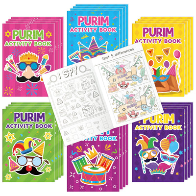 Summer Activity Books for Kids - 24Pcs Coloring Fruits Books Set Bulk Summer Tropical Search Mazes Word Scramble Games Mini Books for Party Goodie Bags Stuffers School Classroom Favors