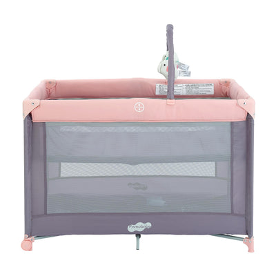 Pamo Babe Portable Playard with Mat Pad and Toy Bar Pink Play Yard for Baby
