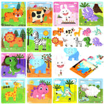 12 Pack Mini Wooden Animal Puzzles for Kids 3+ - 9-Piece Toddler Educational Travel Toys | Cute Farm & Wild Animal Party Favors | Preschool Learning Gift Set for Boys & Girls