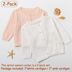 Simplee kids Baby Girl Thin Sweater Solid Cardigans Baby Girls Long Sleeve Coat Cardigan for Spring 6-12 Months