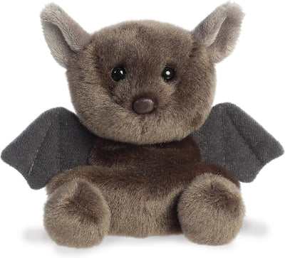 Plush toy bat with gray wings on a white background