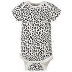 Gerber baby girls 4-pack Short Sleeve Onesies Bodysuits Shirt, Leopard Pink, 6-9 Months US