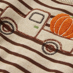 Gymboree,Boys,and Toddler Long Sleeve Embroidered Crew Neck Pullover Sweater,Harvest Stripe Truck,6