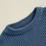 fhutpw Baby Boy Girl Pullover Sweater 3 6 12 18 Months Knit Clothes Unisex Toddler 2T 3T 4T Fall Winter Warm Long Sleeve Tops (A Blue, 2-3 Years)