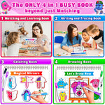 Curious 2 Learn Montessori PREASSEMBLED Busy Book for Toddlers Ages 3 and Up, Pre K Preschool Learning Activities Book - Autism Sensory Learning & Education Toys Kindergarten Workbook (Pink)