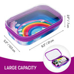 ZIPIT Clear Top Pencil Case for Kids, Durable Pencil Box for School, Large Capacity Stationery Organizer Box, Rainbow