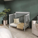 Dream On Me Aden 4-in-1 Convertible Mini Baby Crib in Cherry, GreenGuard Gold & BSA, Sustainable Pinewood, Non-Toxic Finish, 3 Mattress Heights, Converts to Mini Day & Twin-Size Bed