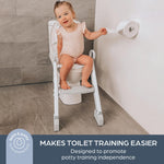Dreambaby Toddler Toilet Seat with Steps - Adjustable Potty Seat with Splash Guard, Potty Topper with Ladder, Ergonomic Handles, Non-Slip Pads