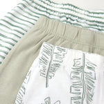HonestBaby Baby 3-Pack Organic Cotton Footed Harem Pants, Jumbo Leaf Sage, Newborn
