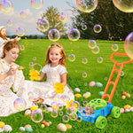 Lydaz Bubble Lawn Mower for Toddlers 1-3 Years - Kids Outdoor Bubble Machine Push Toy, Summer Yard Garden Toys, Easter Basket Stuffers & Birthday Gifts for Preschool Baby Boys Girls Age 1 2 3+Year Old