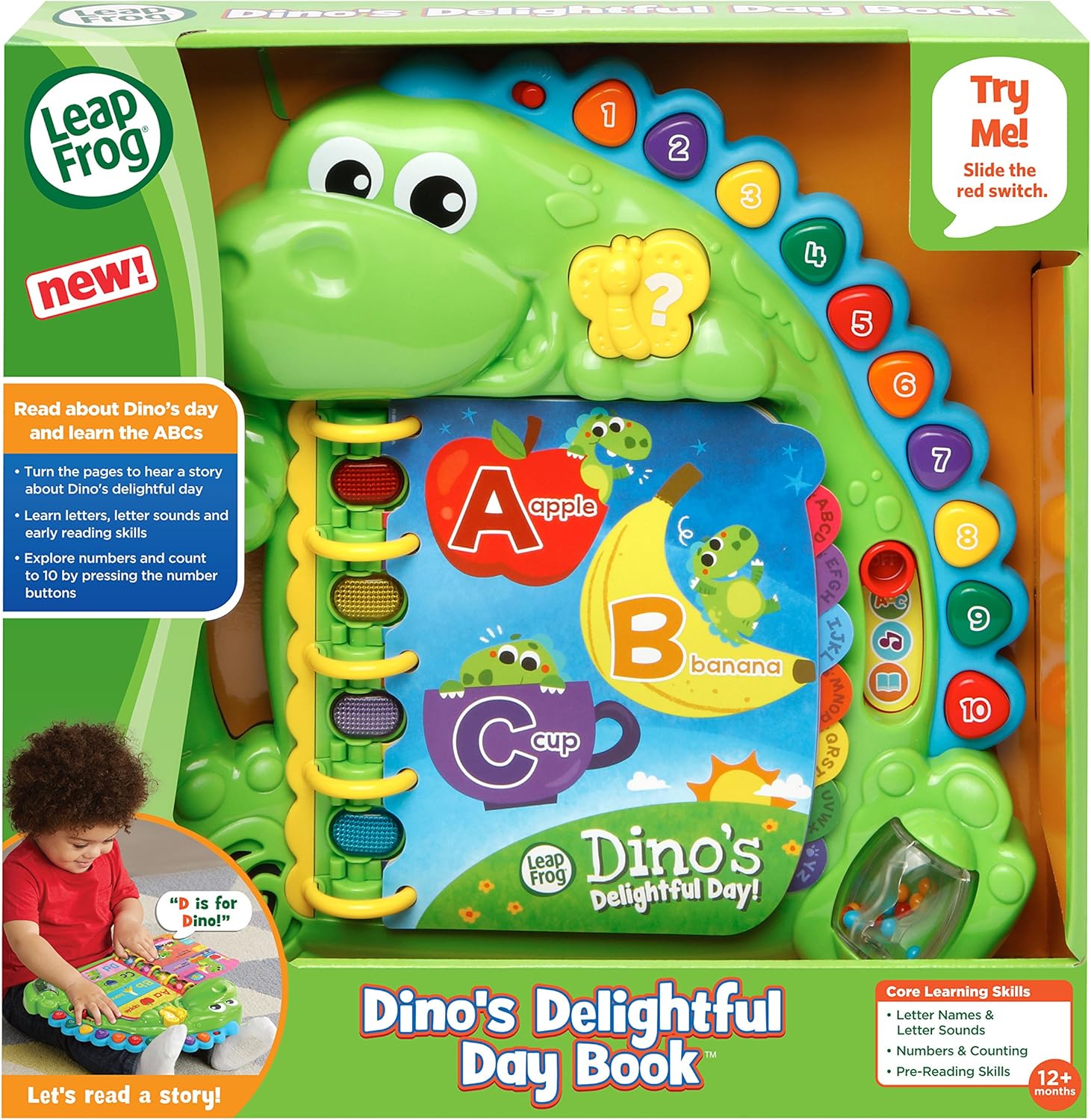 LeapFrog Dino's Delightful Day Alphabet Book, Green