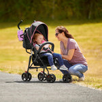 Dream On Me Vista Moonwalk Baby Stroller in Pink, Lightweight Infant Stroller with Compact Fold, Multi-Position Recline Umbrella Stroller with Canopy, Extra Large Storage and Cup Holder