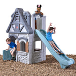 Step2 Enchanting Adventures 2-Story Kids Playhouse, Outdoor Playhouse with Kitchenette & Slide, Rock Climbing Wall, Made of Durable Plastice, For Toddlers 4-8 Years Old