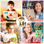 STICKZOO 100 PCS Water Bottle Stickers for Kids Waterproof Cute Stickers for Water Bottles No Duplicates Animal Stickers for Kids Laptop, Water Bottle, Party Favor & Classroom Reward