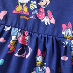 Disney Minnie Mouse Baby Girl Dress Daisy Duck Pattern Casual Sundress Sleeveless Summer Outfit School Holiday Clothes Deep Blue 6-9 Months