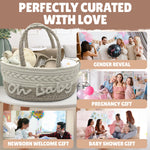 Kiddibodi Baby Gift Set | 11 Piece Gender Neutral Newborn Gift Basket for Boys & Girls – Baby Essentials with Plate, Bib, Spoon, Cup, Feeder, Outfit, Rattles & Storage Bag