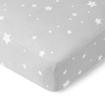 Newton Baby Fitted Crib Sheet (2-Pack) - Ultra Breathable and Soft, Organic Cotton, Fits All Standard Cribs, Stardust Grey & Plain White