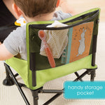Summer by Bright Starts Pop 'N Sit Portable Booster Chair, Floor Seat, Indoor/Outdoor Use, Compact Fold, Green, 6 Mos - 3 Yrs