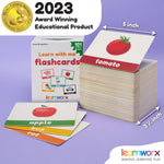LearnWorx 101 Baby Flash Cards for Toddlers 1-3 | Award Winning First Words Toddler Flash Cards | Speech Toys Help Learn Objects, Numbers & Play Games - Big Toddler Learning Flashcards Preschool Kids
