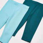 Hanes Baby Leggings, Ultimate Flexy Knit Pants Boys & Girls, 3-Pack, Violet/Green/Aqua/Light Blue, 12-18 Months