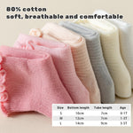ANYANIME 6 Pairs Toddler Ruffle Socks for Girls Baby Grip Socks Non Slip Socks Cute Grippy Frilly