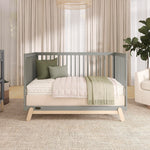 Dream On Me Hygge 5-in-1 Convertible Full-Size Baby Crib in Sea Grass & Vintage Oak, GreenGuard Gold & BSA, Converts to Toddler, Day & Full-Size Bed, Adjustable Mattress Heights, Modern Nursery