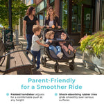 Gaggle by Foundations Roadster Duo Side by Side Double Stroller | Lightweight Compact Double Stroller for Toddlers | Easy to Fold & Maneuver | Amusement Park Approved | Black