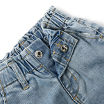 KIDSCOOL SPACE Baby Boy Jeans,2 Back Pockets D Ring Elastic Waist Denim Pants,Light Blue,6-9 Months