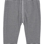 Simple Joys by Carter's Unisex Babies' Cotton Pants, Pack of 4, Black Mini Stripe/Grey/Light Grey/White Stripe, 12 Months