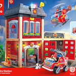 Hape Fire Station Playset| Wooden Dollhouse Kid’s Toy, Stimulates Key Motor Skills and Promotes Team Play