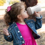 Chicco Sport Spout Sippy Cup 9+ Months, 9oz Toddler Training Cup with Bite-Resistant No-Spill Spout, Easy Grip, BPA-Free, 2-Pack, Coral/Grey