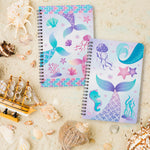 B1ykin A5 Spiral Notebooks - 2Pcs 50 sheets 100 Pages Cute Wire Bound Travel Journal Spiral Notebook, Writing Notepads Memo Diary Notes Study School Work for Kids School Classroom Office (Mermaid)