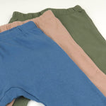 HonestBaby Baby Infant Organic Cotton Cuff-Less Harem Pants Multi-Pack, 18 Months