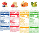 Happy Baby Organics Stage 2 Baby Food Pouches, Gluten Free, Vegan & Healthy Snack, Clearly Crafted Fruit & Veggie Puree, Fruit & Veggie Variety Pack, 4 Ounces (Pack of 16), Amazon Exclusive