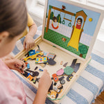 Melissa & Doug Wooden Magnetic Matching Picture Game with 119 Magnets and Scene Cards Magnetic Book Scenes for Kids Ages 3+