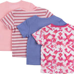 Hanes Baby Short Sleeve Flexy Soft Stretch Expandable Shoulder T-Shirt (4 Pack)