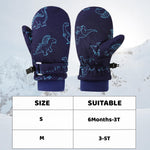 ENBAOHUI Baby Waterproof Mittens Threaded waterproof Mitten Fleece Lined Glove Kids Snow Ski Mitten for Boys Girls 6Months-5T