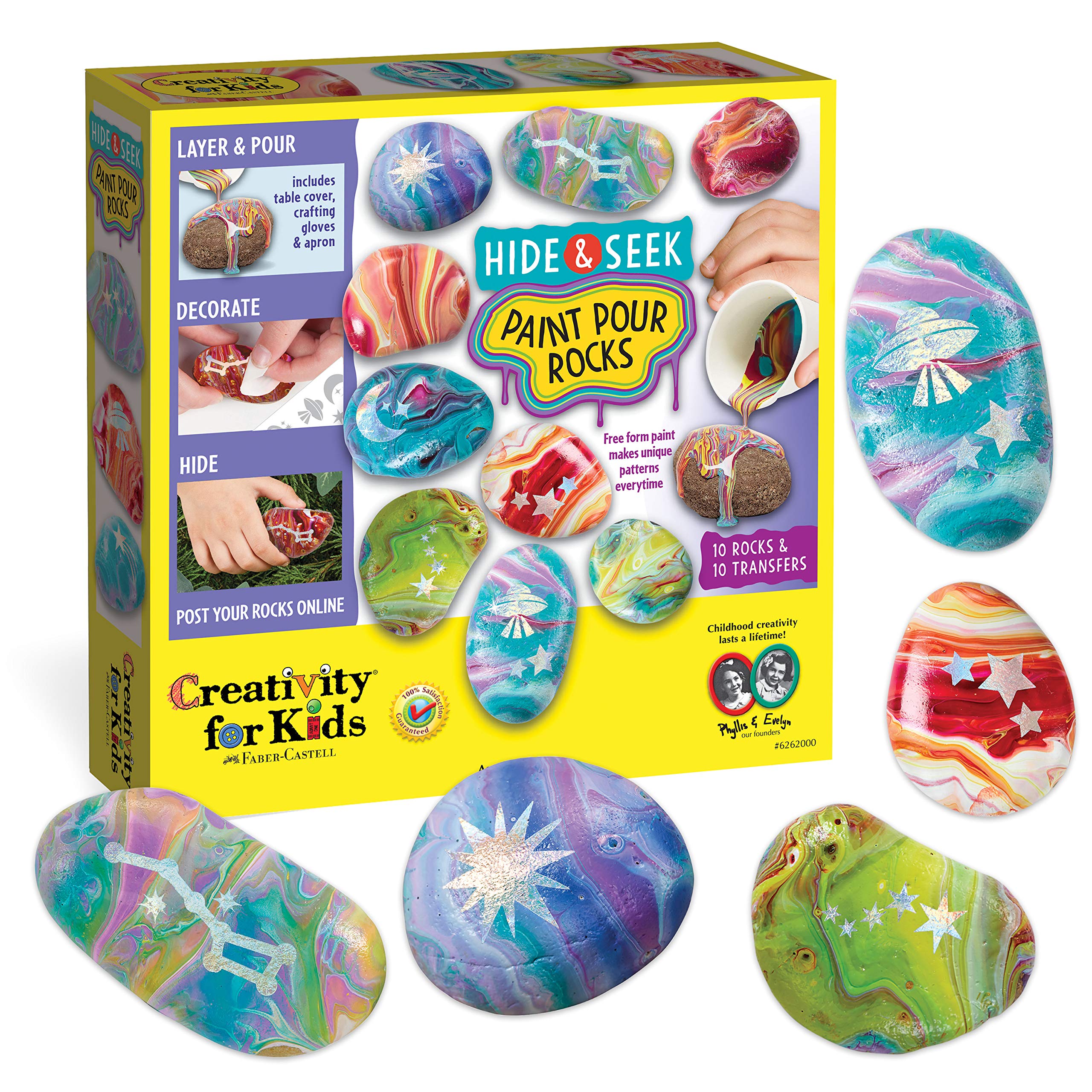 Creativity for Kids Glow in the Dark Rock Painting Kit: Crafts for Kids Ages 6-8+, Painting Rocks Arts and Crafts, Kids Gift