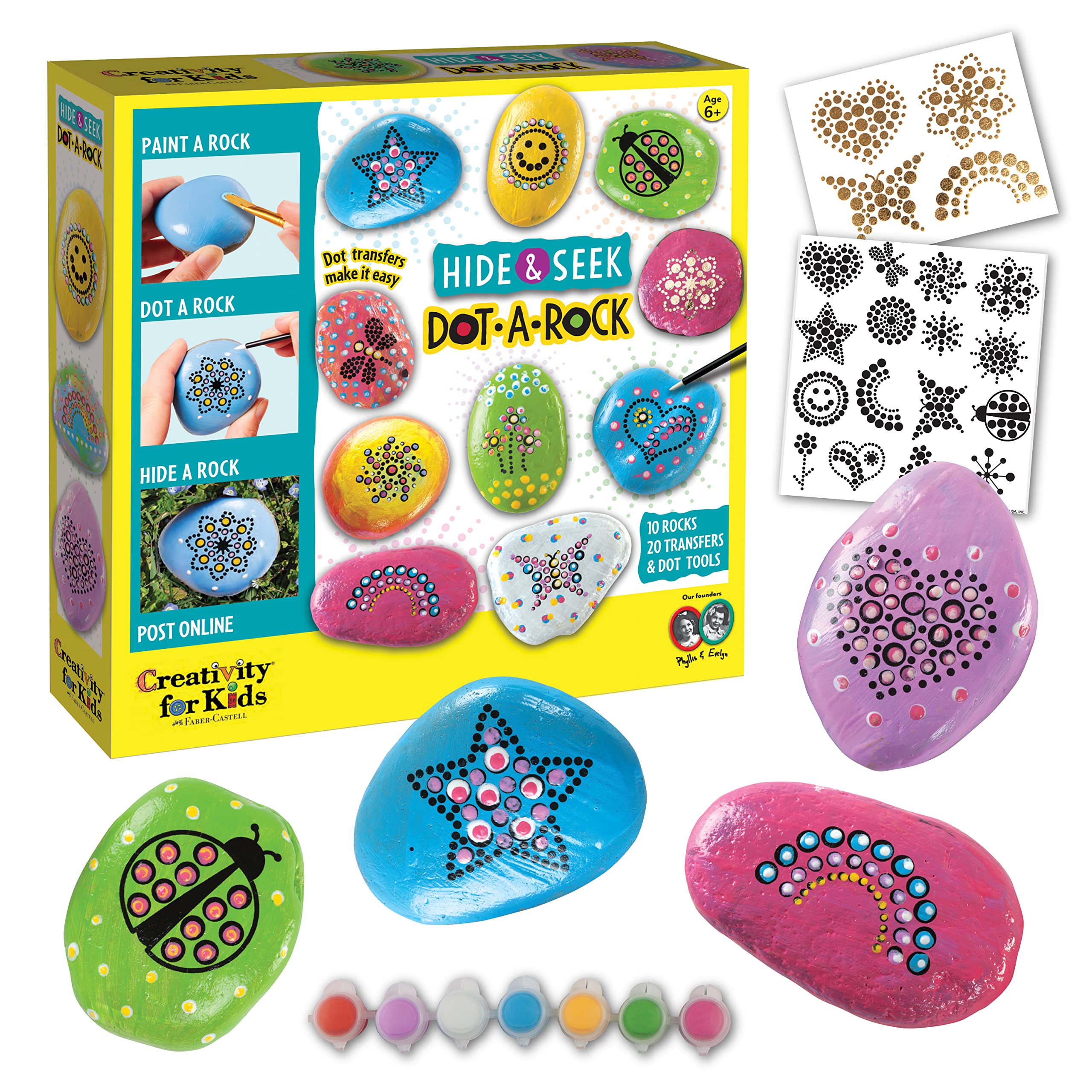 Creativity for Kids Glow in the Dark Rock Painting Kit: Crafts for Kids Ages 6-8+, Painting Rocks Arts and Crafts, Kids Gift