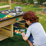Hape Outdoor Kitchen | Mud Kitchen Wooden Toy Playset with Accessories, for Children Ages 3+ Years