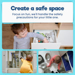 Benny Bradley's Invisible Baby Proofing Cabinet Latch Locks (20 Pack) - No Drilling or Tools Required for Installation, Works with Most Cabinets and Drawers, Works with Countertop Overhangs