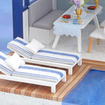 CUTEROOM Miniature House Kit, DIY Dollhouse Kit for Adults to Build, Mini House Making Kit with Furnitures, Time Apartment Dollhouse Kit with Swimming Pool Gifts for Women Girls
