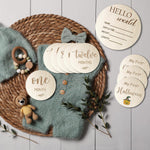 10 Pack Baby Monthly Milestone Signs – Wooden Double-Sided Discs for 1-12 Months, My First Holiday & Hello World Birth Announcement, Newborn Photo Props & Baby Shower Keepsake Gift for Boys & Girls